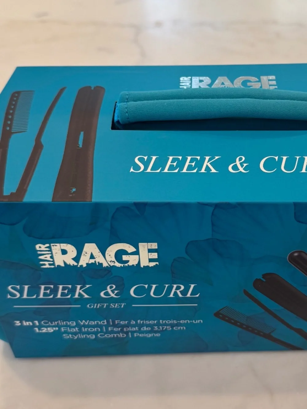 NEW Hair Rage Sleek & Curl Gift Set - 3 in 1 curling iron & 1.25